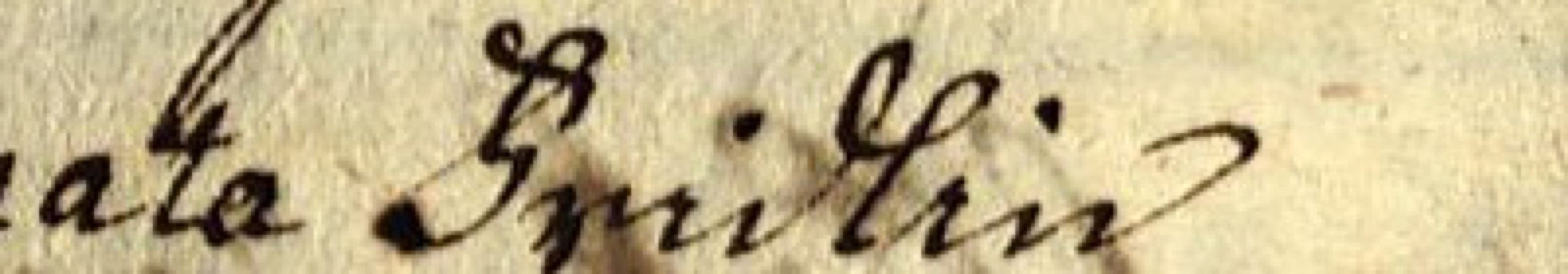 Der Mädchenname Gridlin im Taufeintrag von 1779