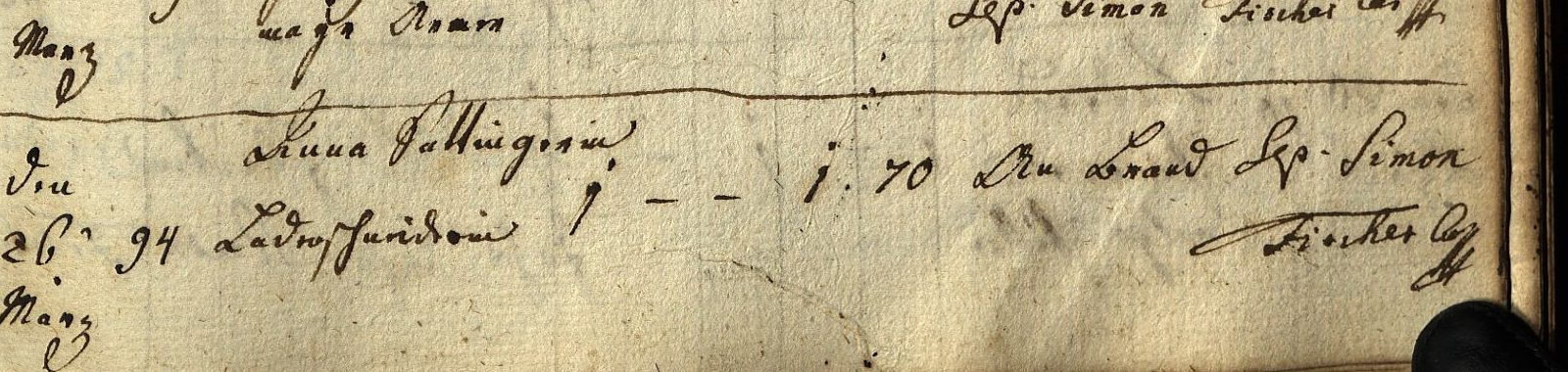 Sterbebuch Kalvarienberg 1803: Anna Sattingerin, Lederschneiderin, Haus 94, 70 Jahre, Brand