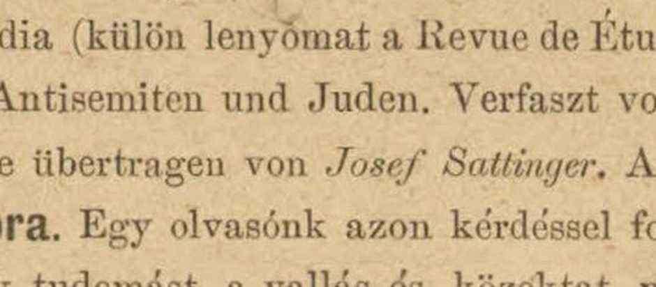 Magyar-Zsidó Szemle 1888: Ins Deutsche übertragen von Josef Sattinger, Arad