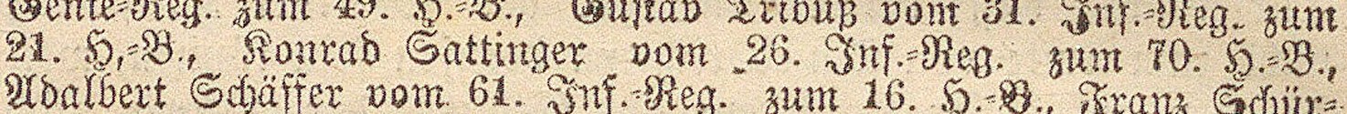 Pester Lloyd 3. Jänner 1881: Konrad Sattinger vom 26. Inf.-Reg. zum 70. H.-B.