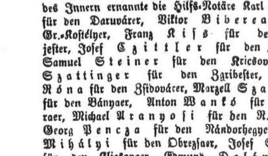 Temesvarer Zeitung 21. Oktober 1898: Josef Szattinger für den Zgribester
